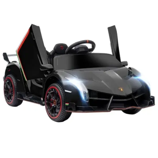 Aosom Lamborghini Veneno Licensed 12V Kids Ride on Car w/ Butterfly Doors, Bluetooth, Remote, Suspension System, Music image {6}