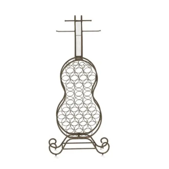 SEVOBAL Racks Unique Cello Shaped Freestanding Rack Space-Efficient Vertical Storage Design for Rooms, Antique brown, 29.33"*6.34"*67.4" image {5}