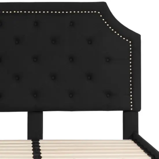 Emma and Oliver Arched Tufted Upholstered Platform Bed image {5}