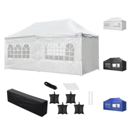 Yescom InstaHibit 10x20ft Canopy Wedding Party Tent Pop Up White image {8}