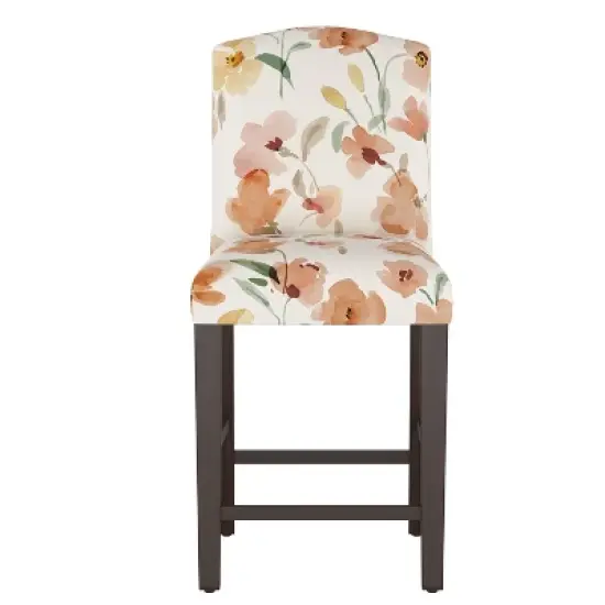 Alex Camel Back Counter Height Barstool with Botanical Print - Skyline Furniture image {1}