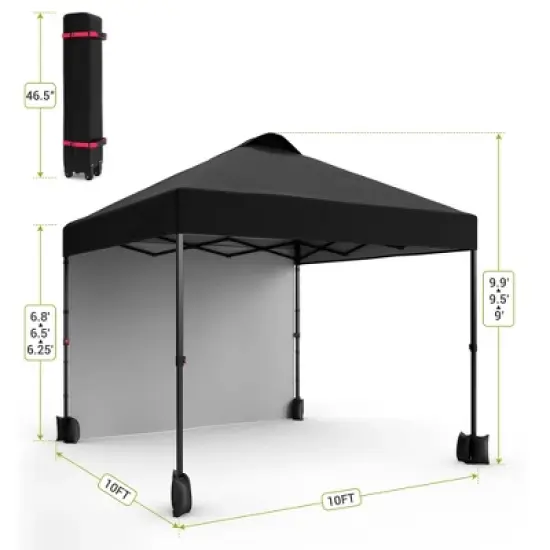 10x10 Pop Up Canopy with Sidewalls for Outdoor, Portable Outdoor Canopy with One Push Setup, Easy Set-Up Waterproof Pop Up Tent for Outdoor Party image {3}