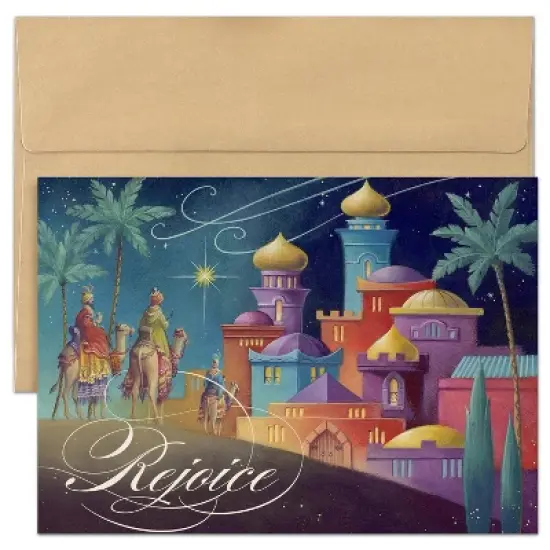 Masterpiece Studios Holiday Collection 16-Count Boxed Religious Christmas Cards with Envelopes, 5.6" x 7.8", Star in the East (965100) image {1}