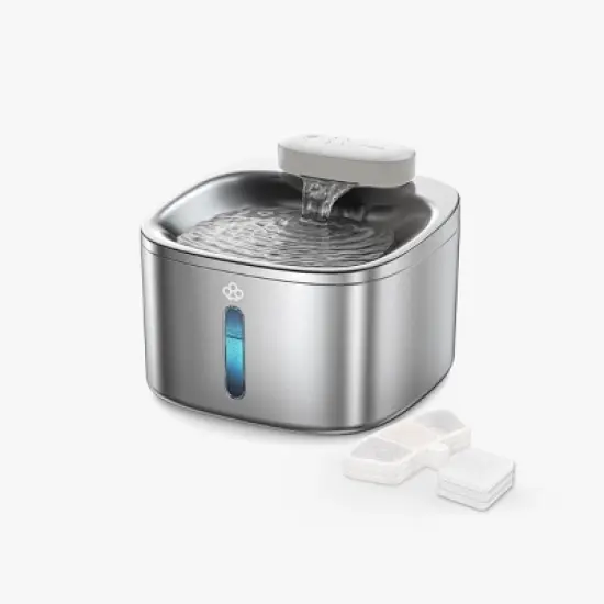 Oneisall PW04 Wireless Cat Fountain: 3.5L Stainless Steel, Battery Operated, Cordless, Rechargeable &ndash; Pet Water Dispenser（w/3Filters) image {8}