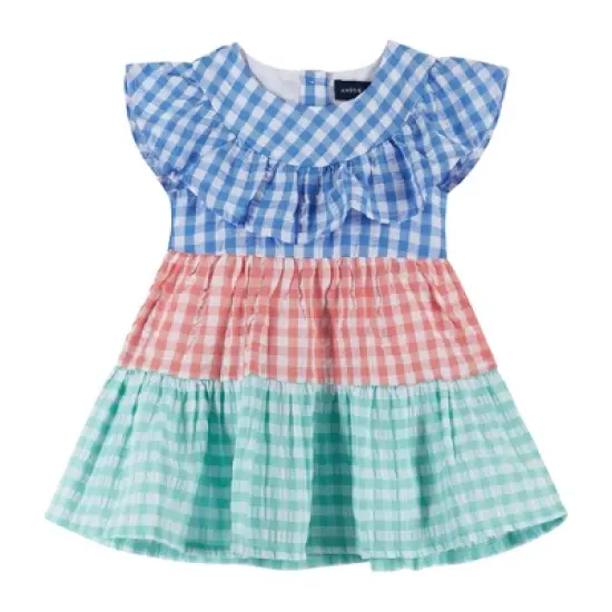 Andy & Evan  Infant  Gingham Woven Dress. image {2}