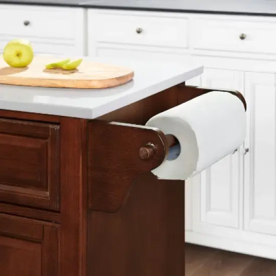 Lafayette Granite White Top Full Size Kitchen Island/Cart Mahogany - Crosley image {9}