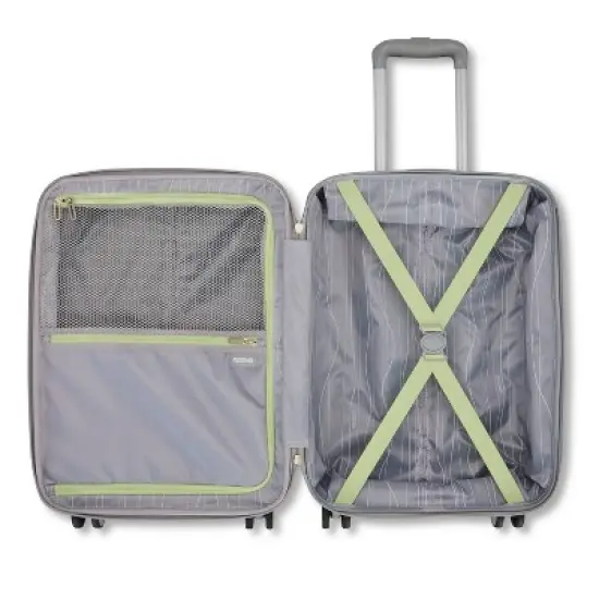 American Tourister Modern Hardside Carry On Spinner Suitcase - Green Palms: Botanical ABS Shell image {6}