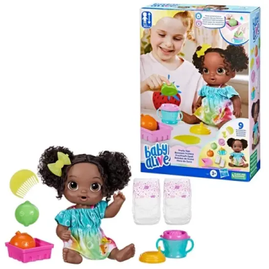 Baby Alive Fruity Sips Baby Doll - Black Hair/Brown Eyes image {1}