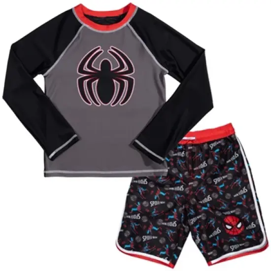Marvel Avengers Spider-Man Rash Guard and Swim Trunks Little Kid to Big Kid image {10}