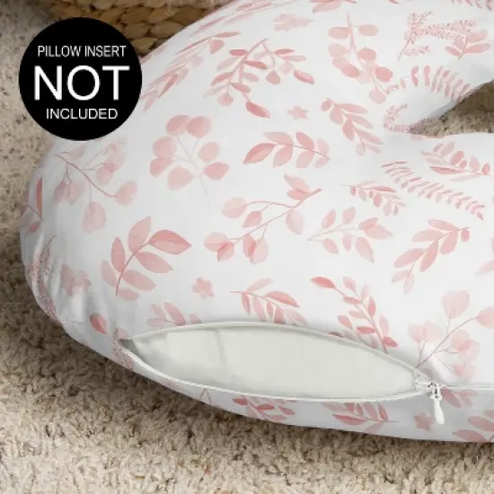 Sweet Jojo Designs Girl Support Nursing Pillow Cover (Pillow Not Included) Botanical Pink and White image {2}