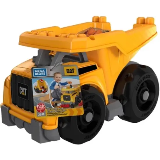MEGA BLOKS CAT Large Dump Truck Building Toy - 25pcs image {5}