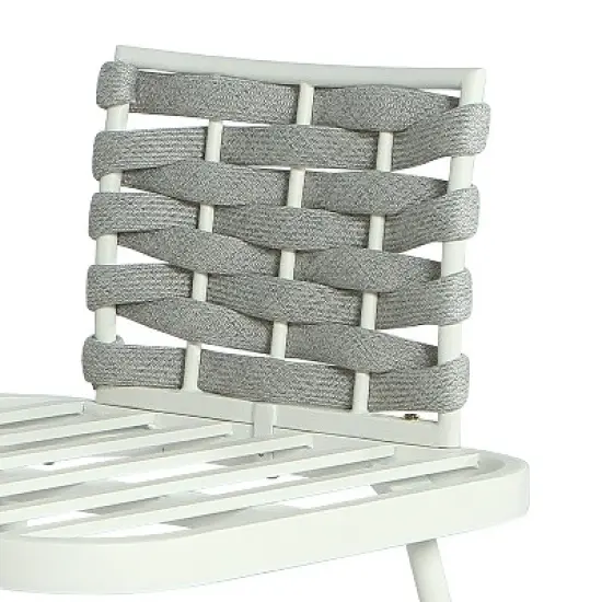 Christopher Knight Home Belle 4 Piece Modern Patio Metal and Rope Upholstered Seating Set with Coffee Table image {7}