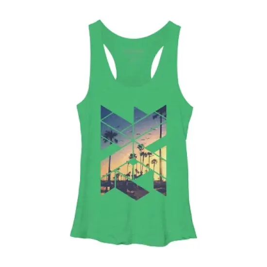 Women's Design By Humans Vintage Palm Beach Geometric By Magnussons Racerback Tank Top image {11}