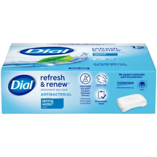 Dial Antibacterial Deodorant Spring Water Bar Soap - 12pk - 4oz each image {3}