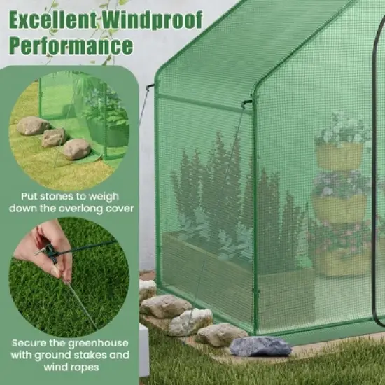Costway 6 x 3 x 5.5FT Mini Walk-in Greenhouse with PE Cover Rustproof PE-Coated Metal Frame image {6}