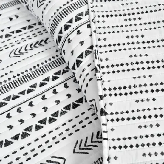 Lush D&eacute;cor 3pc Hygge Geo Reversible Oversized Quilt Set image {2}