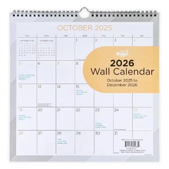See It Bigger 15 Month Monthly Undated Wall Calendar 12"x12" image {5}