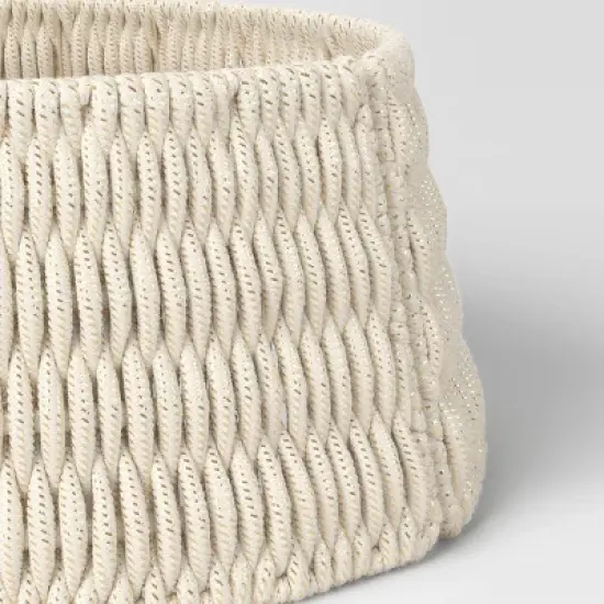 26" Woven Rope with Metallic Accent Christmas Tree Collar White/Gold - Wondershop&trade; image {2}