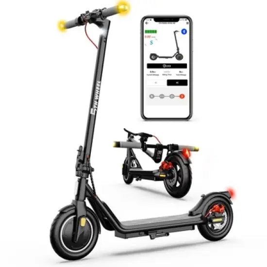 5TH WHEEL V20PRO Electric Scooter - 600W Peak, 18 mph, 12 Mile Range, 265 lbs Capacity, 10" Solid Tires, with Turn Signals image {1}