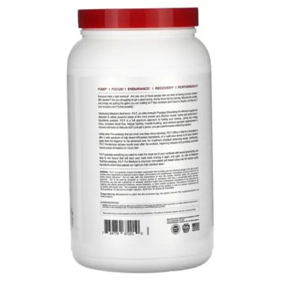 Metabolic Nutrition P.S.P. Physique Stimulating PreWorkout 672g Zero Sugar Caffeine Free (Blue Raspberry) image {2}