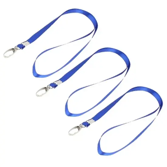 Unique Bargains Metal Nylon Blue Badge Lanyards 30 x 0.35 Inch 36 Pcs image {3}