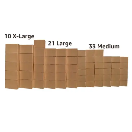 UBMOVE 6 Room Bigger Boxes Kit 64 Boxes, Tape, Bubble Roll, Packing Paper image {4}