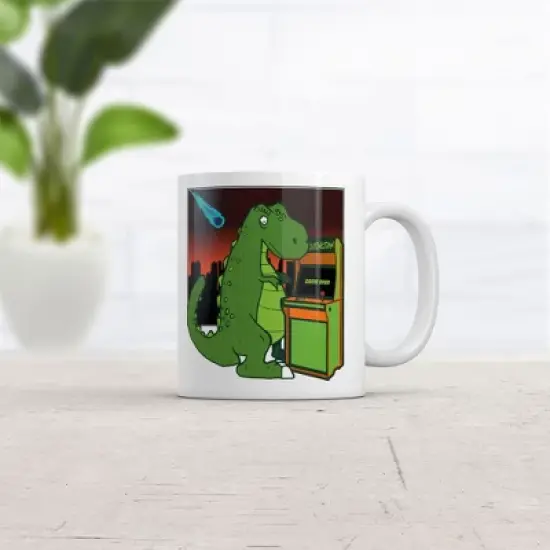 Crazy Dog Game Over T Rex Mug Funny Retro Video Game Coffee Cup-11oz image {1}