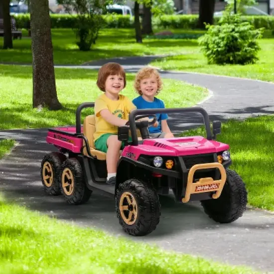24V 2-Seater Kids Ride-On Dump Truck - Parent Remote Control, 4WD Power, Electric Dump Bed & Shovel, 6-Wheel Design for Ages 3+ image {5}