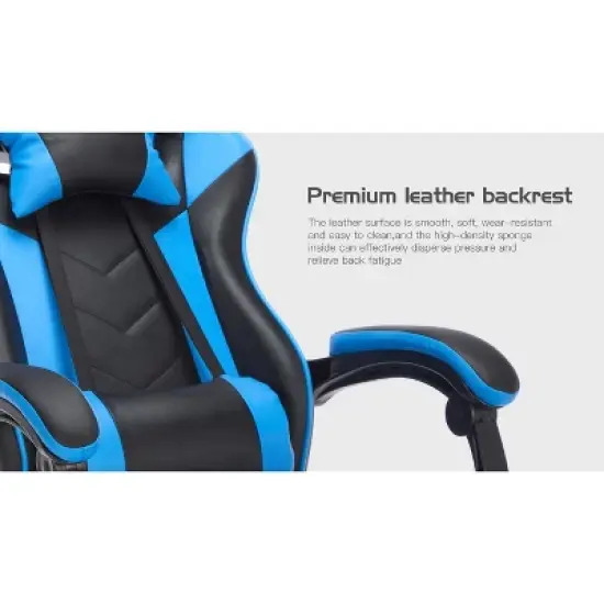 Racxily Gaming Chair w/ Footrest, Ergonomic Computer Chair with Headrest and Lumbar Support, Breathable Material Height Adjustable image {11}