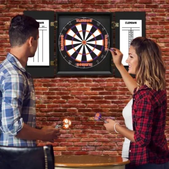 NCAA Clemson University Fan's Choice Dartboard Set image {1}