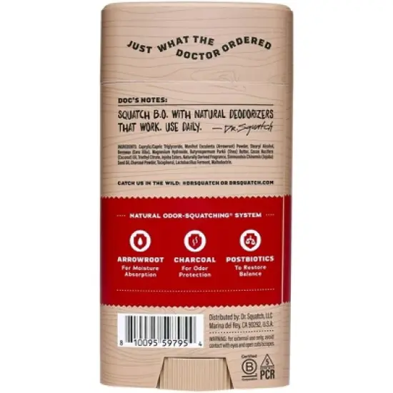 DR. SQUATCH Men's Natural Deodorant - Sandalwood Summit - 2.65oz image {1}