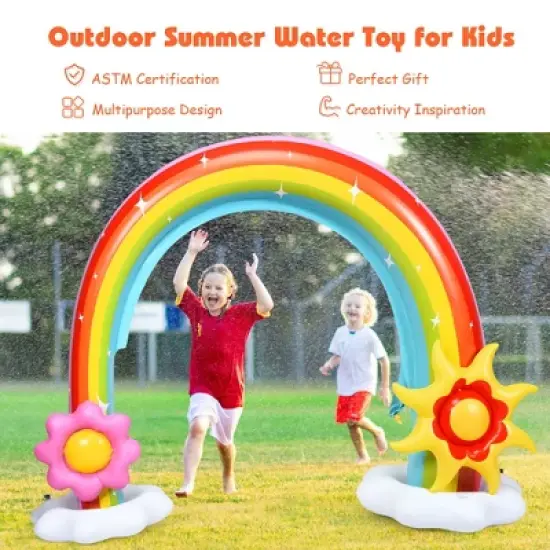 Costway Inflatable Rainbow Sprinkler Summer Outdoor Kids Spray Water Toy Yard Party Pool image {2}