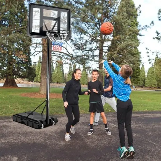 Costway Portable Basketball Hoop Stand Adjustable Height W/Shatterproof Backboard Wheels image {1}