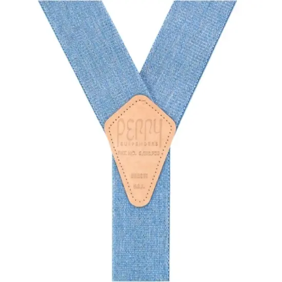 Perry Suspenders Men's Big & Tall Denim Blue Elastic Hook End Suspenders image {1}