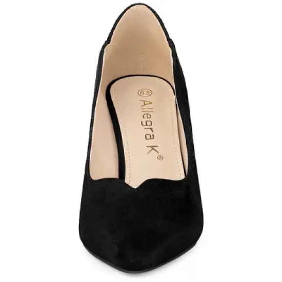 Allegra K Women's Pointed Toe Pull on Stiletto Heels Pumps image {1}