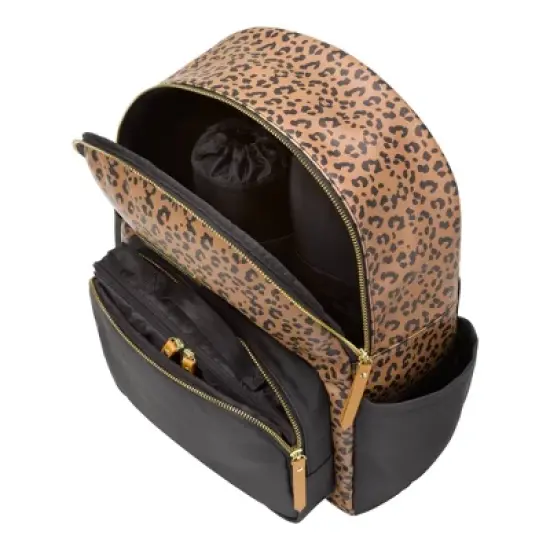 Petunia Pickle Bottom District Backpack Diaper Bag Set - Leopard Black 5pc image {2}