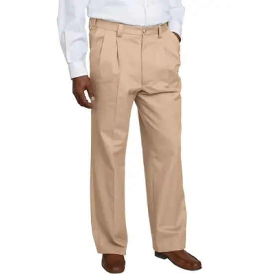 KingSize Men's Big & Tall Relaxed Fit Wrinkle-Free Expandable Waist Pleated Pants image {1}