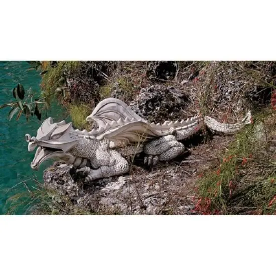 Design Toscano Warsin Dragon Sculpture: Large image {1}