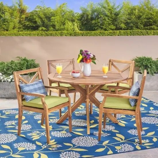 Llano 5pc Patio Dining Set - Christopher Knight Home image {7}