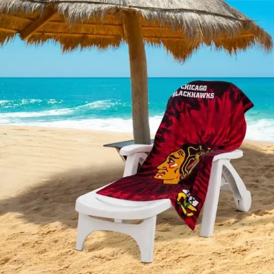 NHL Chicago Blackhawks Pyschedelic Beach Towel image {1}