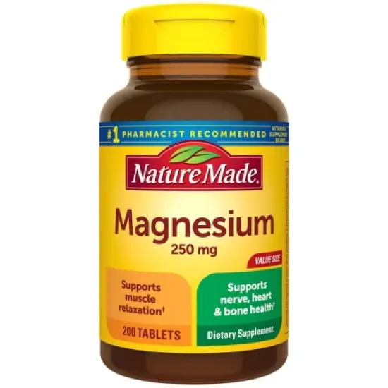 Nature Made Magnesium Oxide 250mg  Muscle, Nerve, Bone & Heart Support Supplement Tablets - 200ct image {10}