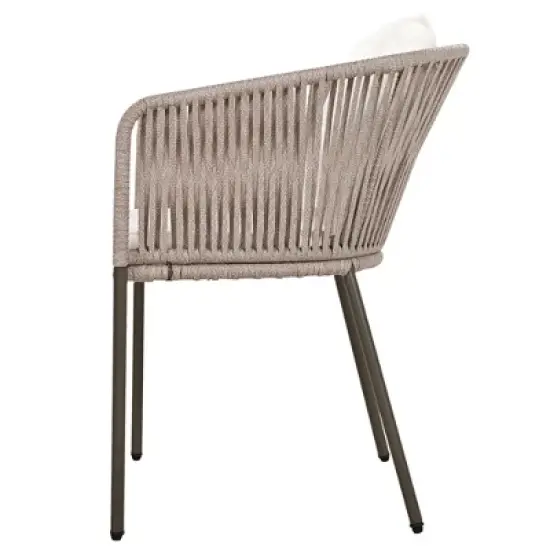 FIONECA 7-Piece Outdoor Patio Dining Set with Acacia Wood Tabletop & Metal Frame, All-Weather Chairs for Garden, Backyard, Balcony &uml;C Beige image {12}