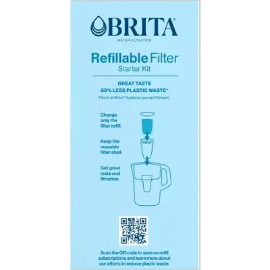 Brita Refillable Filter Starter Kit 3pk: Replacement Water Filters for Pitchers & Dispensers, Filters Chlorine image {7}