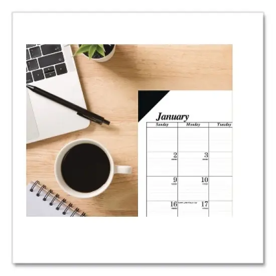 Recycled Academic Desk Pad Calendar, 18.5 x 13, White/Blue Sheets, Blue Binding/Corners, 14-Month: July 2025 to Aug 2026 image {1}