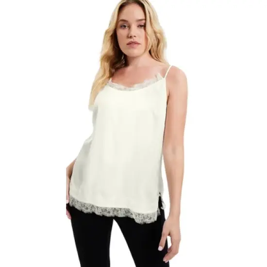 June + Vie by Roaman's Women&rsquo;s Plus Size Lace-Trim Cami image {2}