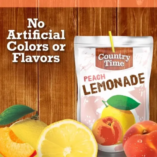 Country Time Peach Lemonade Juice Boxes - 10pk/6 fl oz Pouches image {4}
