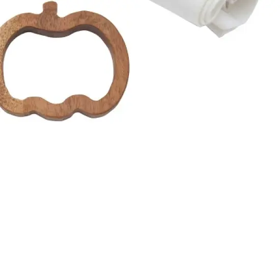 C&F Home Pumpkin Premium Acacia Wood Decorative Napkin Rings Set of 4 image {2}