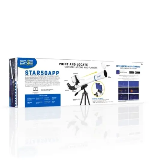 Explore One STARAPP - 50mm Refractor Telescope w/ Panhandle Mount and Astronomy APP image {5}