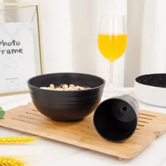 Itopfox Wheat Straw Dinnerware Set for 8, Includes Plates, Bowls & Cups, Unbreakable & Dishwasher Safe, Perfect for Parties, Picnics & Everyday Use image {8}