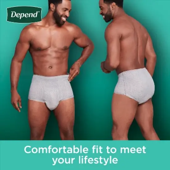 Depend Fresh Protection Adult Incontinence Disposable Underwear for Men - Maximum Absorbency - Gray image {9}